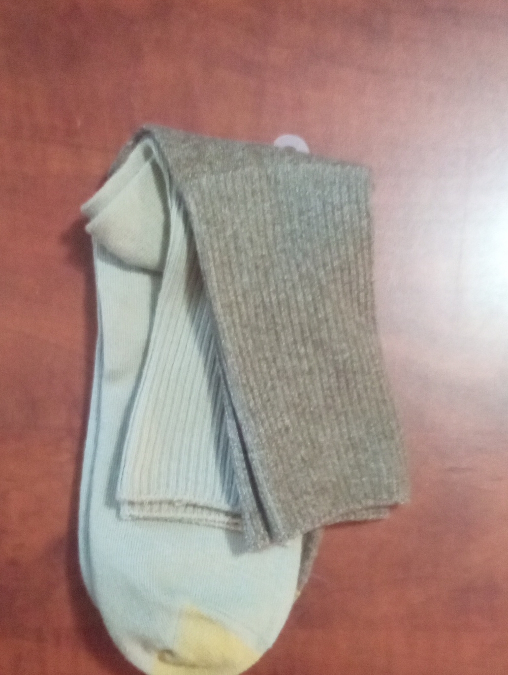 Mens Ribbed Crew Socks - Taupe/Beige Fits 6-12 NWT New 2:Pair